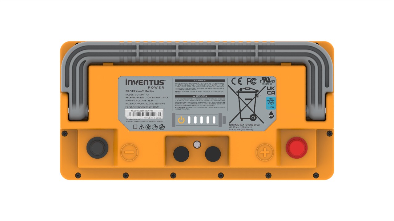 Overhead image of Tennant Lithium-ion battery.